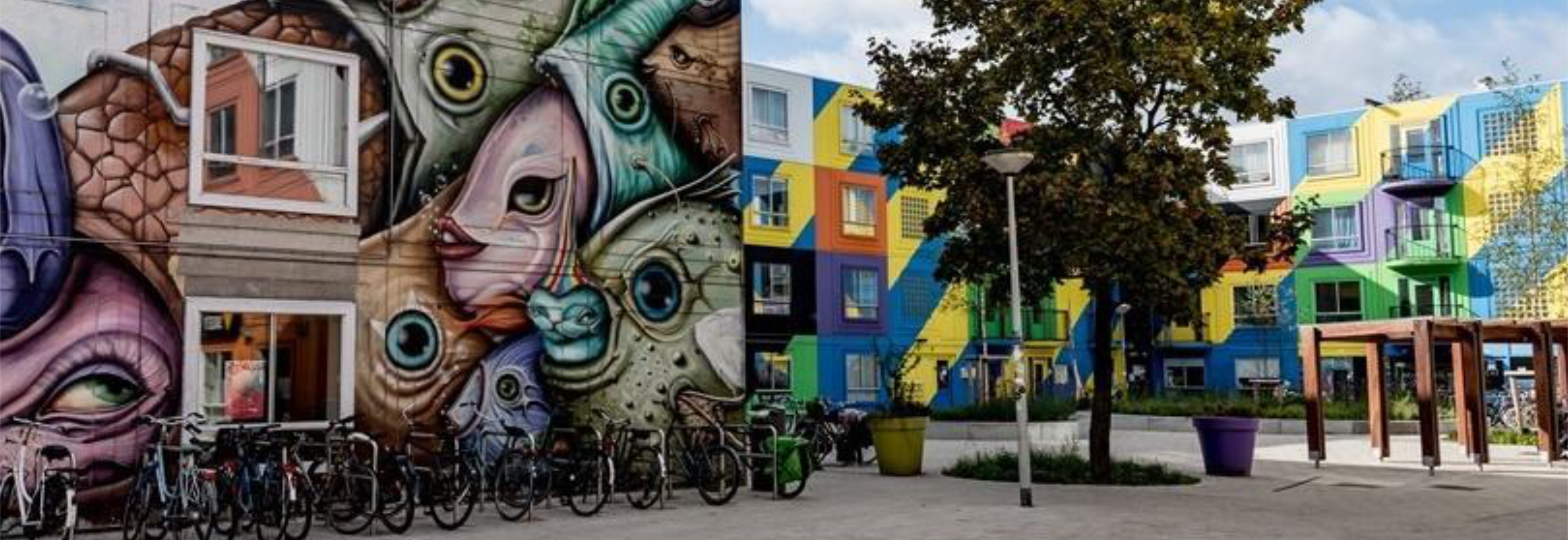 Muurschildering in Amsterdam